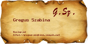 Gregus Szabina névjegykártya